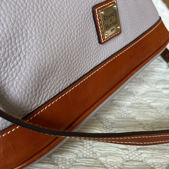 Dooney & Bourke Gray Lavender Pebble Grain Leather Zip Top Handle Satchel Bag - Picture 6 of 16